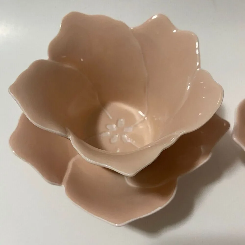Partylite Candle Holder Votive‎ Pink Flower Petals Tea Light 4 pieces - Picture 10 of 11